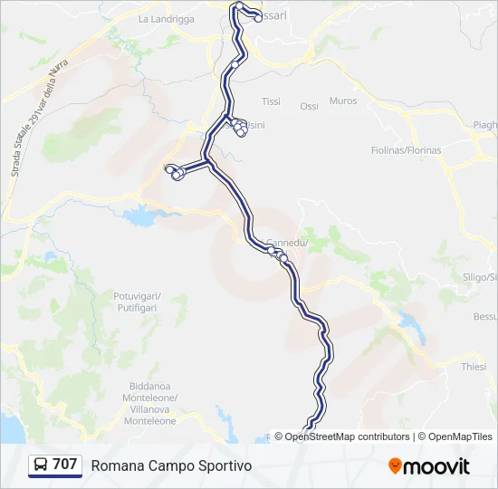 707 Bus Line Map