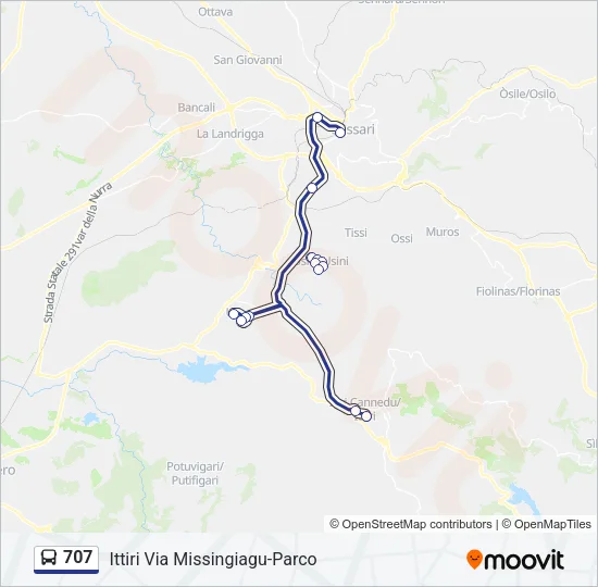 707 Bus Line Map
