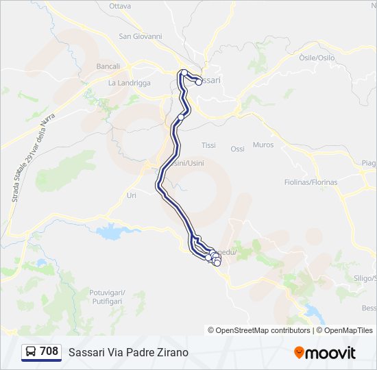 708 bus Line Map