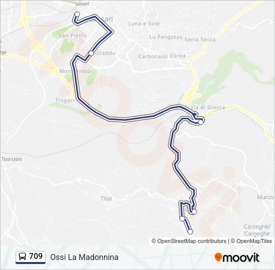 709 Bus Line Map