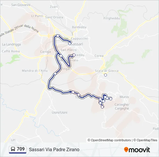 709 Bus Line Map