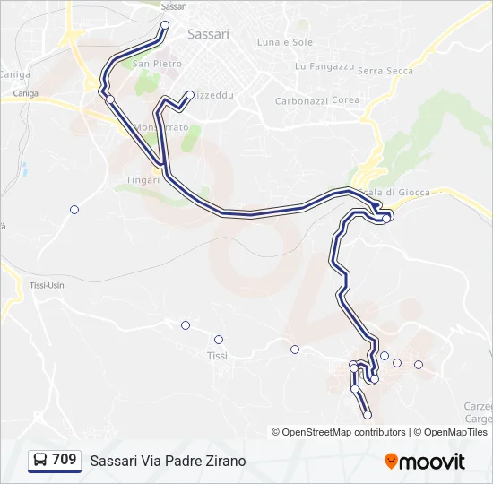 709 Bus Line Map