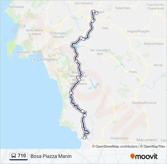 710 Bus Line Map