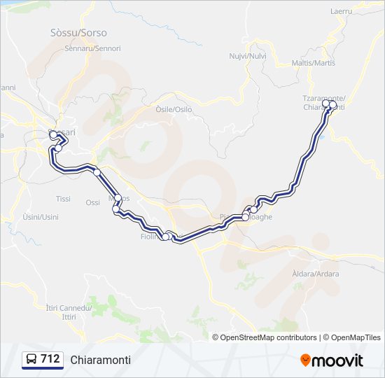 712 bus Line Map