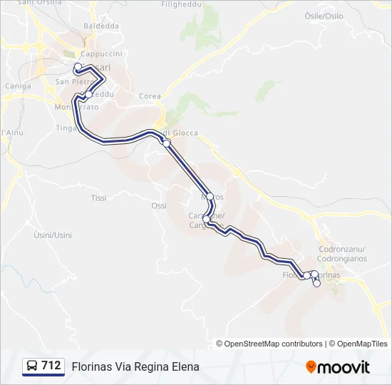 712 Bus Line Map