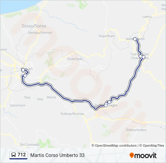 712 Bus Line Map