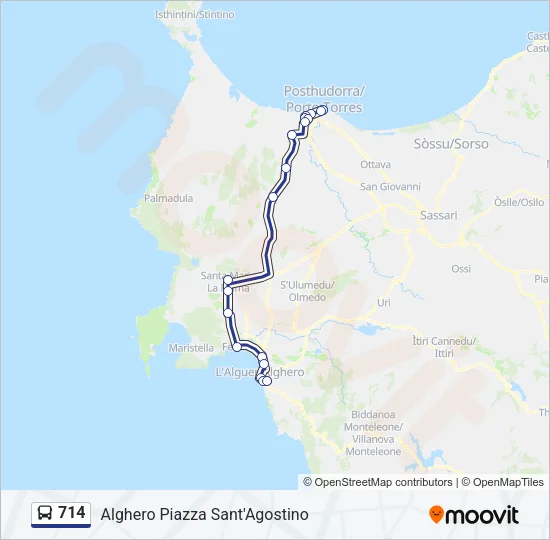 714 Bus Line Map