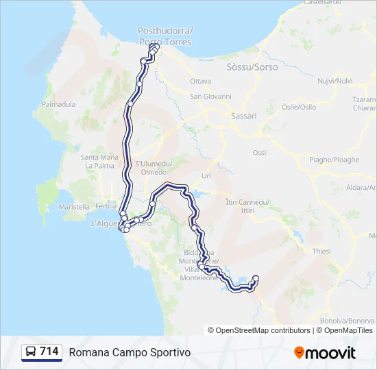 714 Bus Line Map