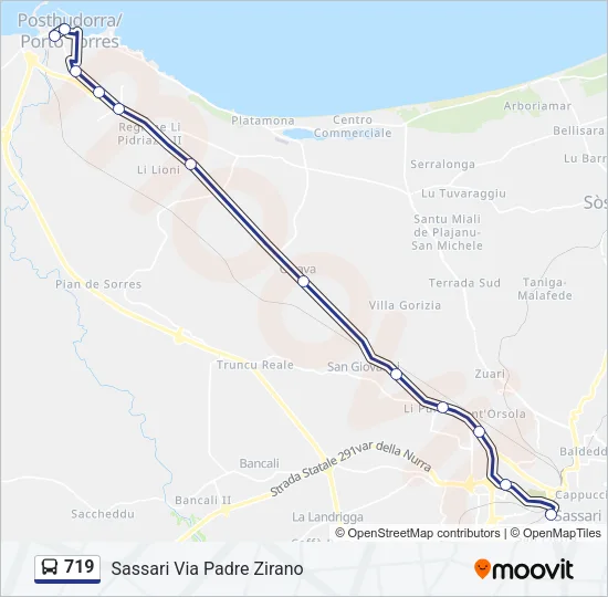 719 Bus Line Map