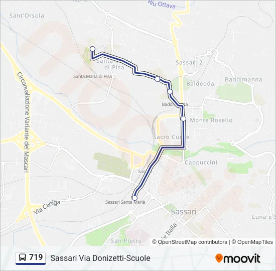 719 Bus Line Map