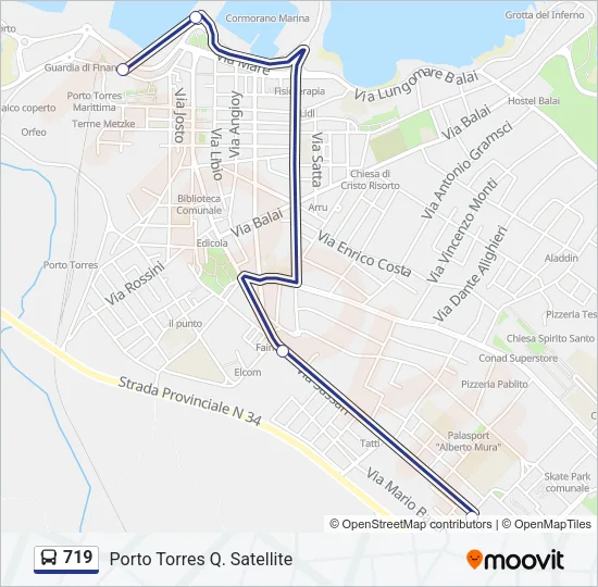 719 Bus Line Map