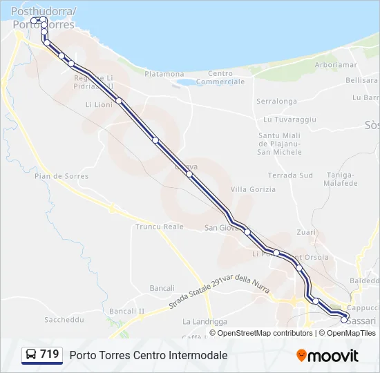 719 Bus Line Map