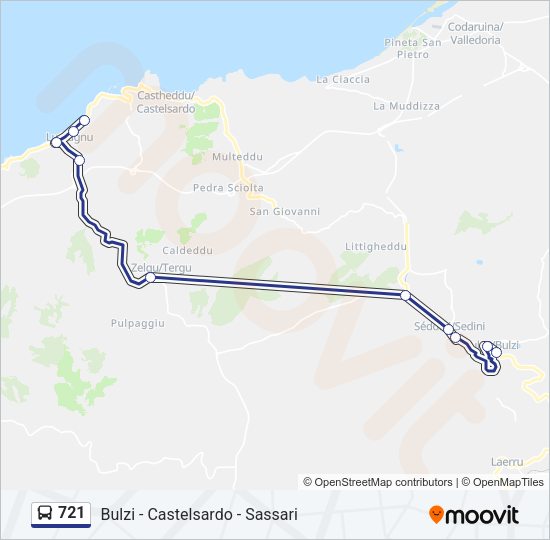 Percorso linea bus 721