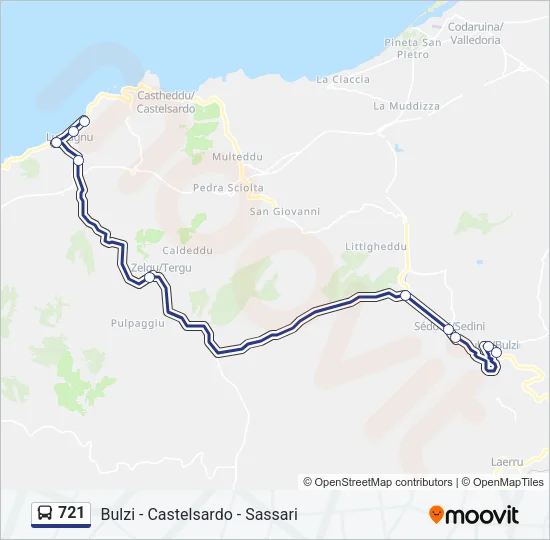 Percorso linea bus 721