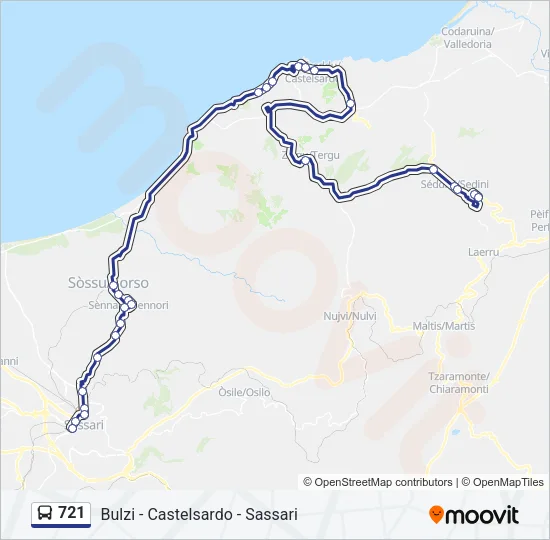 721 Bus Line Map