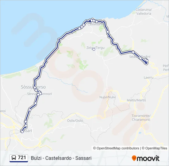 721 Bus Line Map