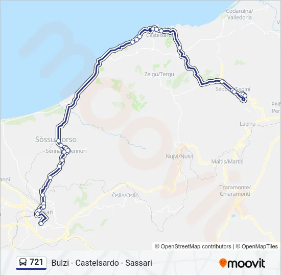 721 Bus Line Map