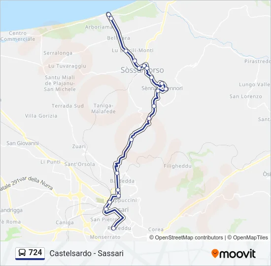 724 Bus Line Map