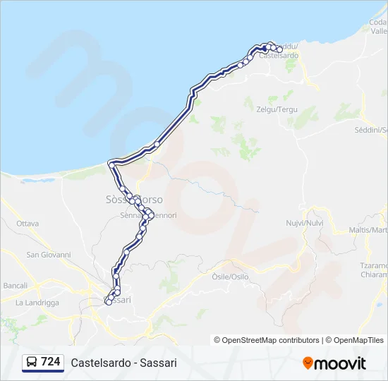 724 Bus Line Map