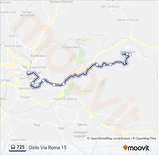 725 Bus Line Map