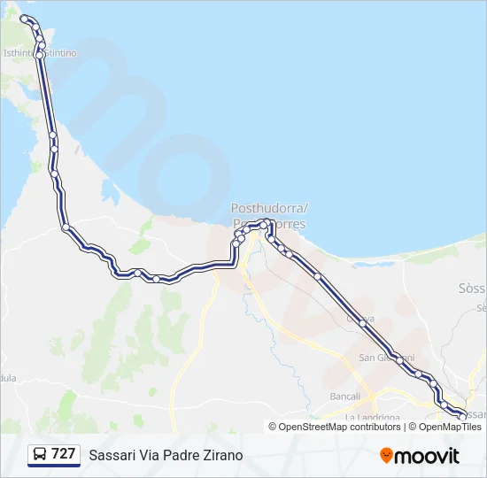 727 Bus Line Map