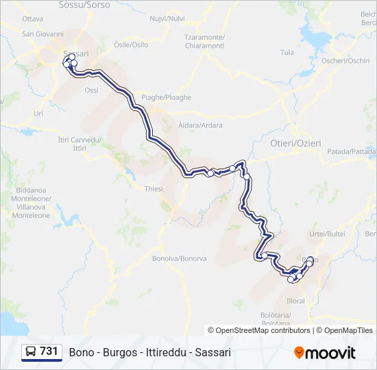 731 Bus Line Map