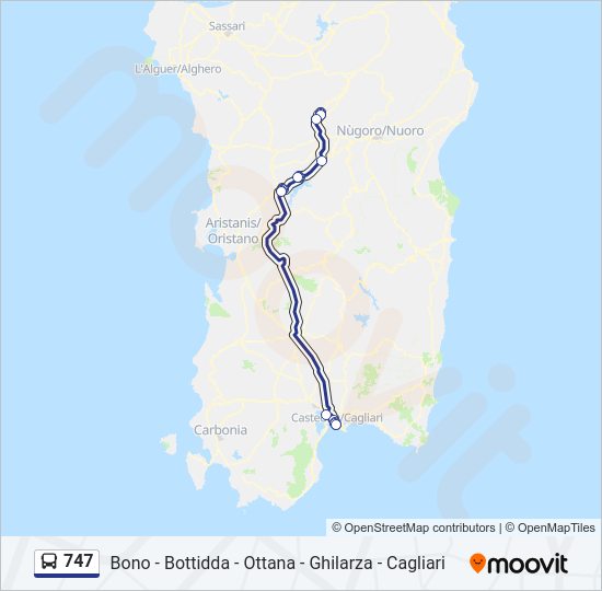 Percorso linea bus 747