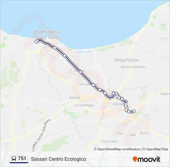 751 Bus Line Map