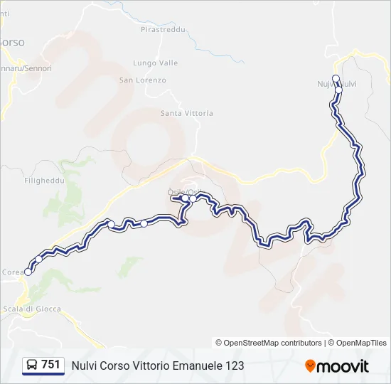 751 Bus Line Map