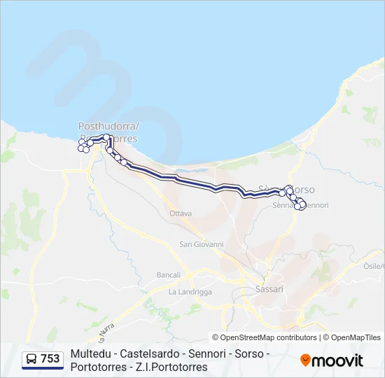 753 Bus Line Map