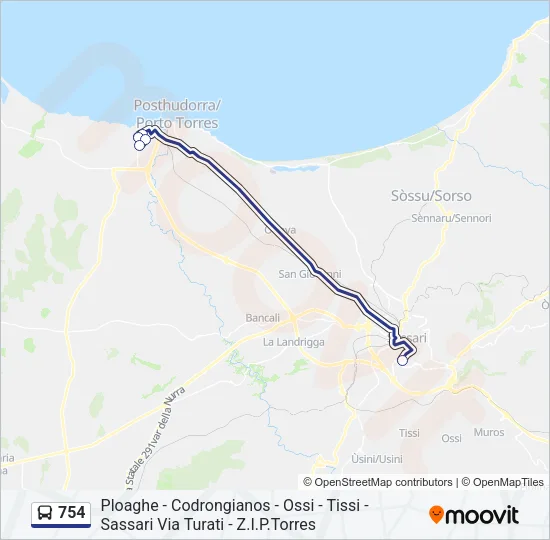 754 Bus Line Map