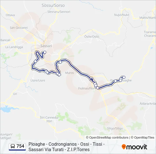 754 Bus Line Map