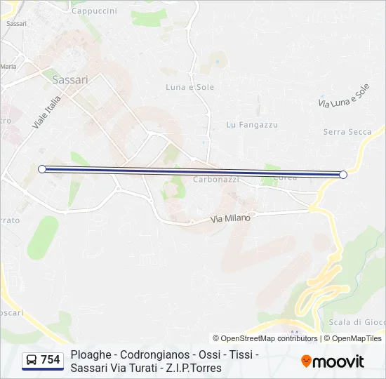 754 Bus Line Map