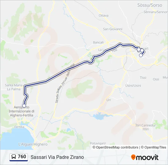 760 Bus Line Map