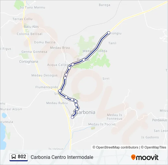 802 Bus Line Map