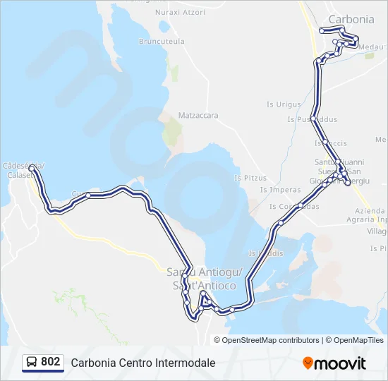 802 Bus Line Map