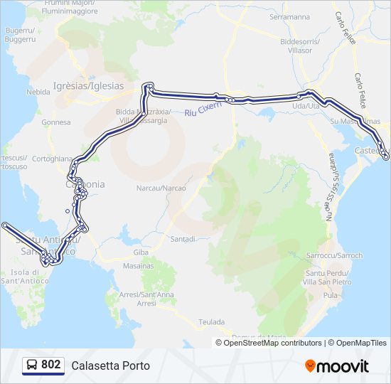 Percorso linea bus 802