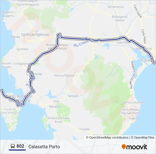 802 Bus Line Map
