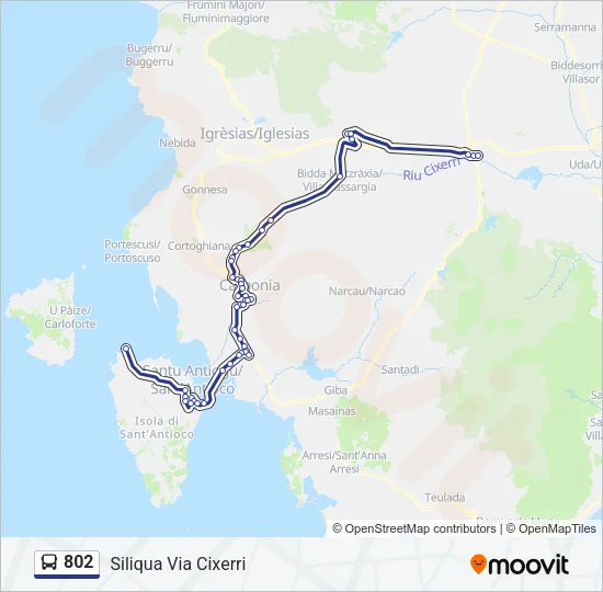 802 Bus Line Map