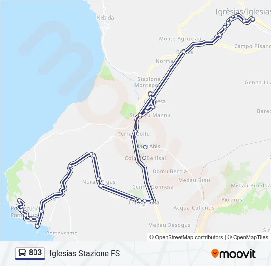 803 Bus Line Map