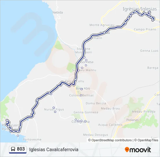803 Bus Line Map