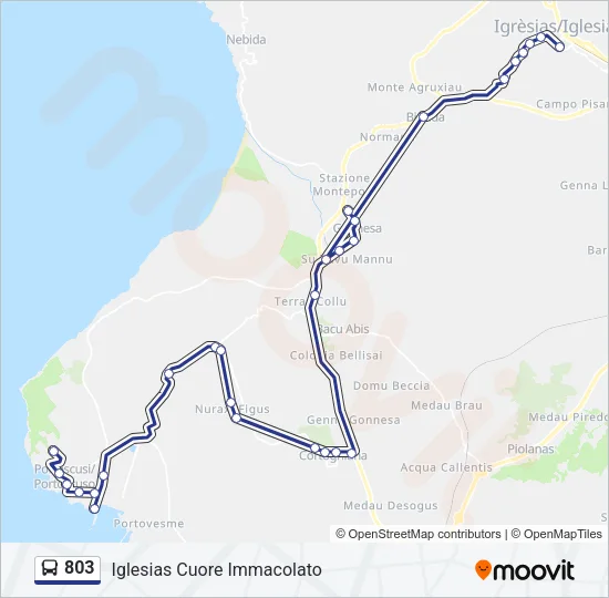 803 Bus Line Map
