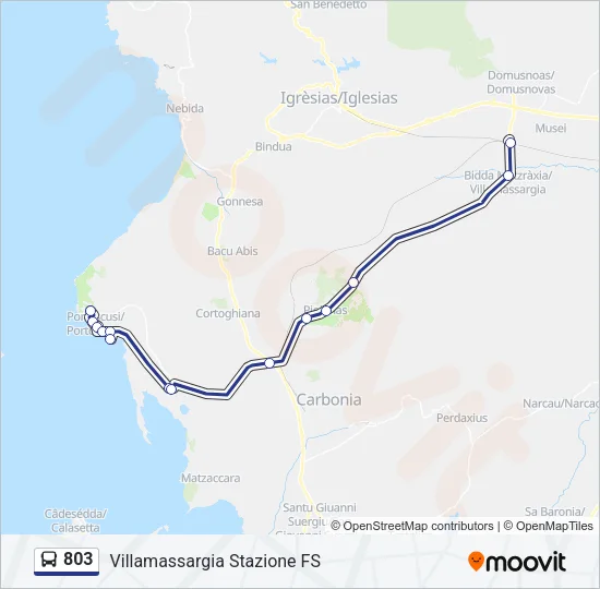 803 Bus Line Map