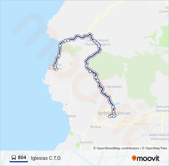 804 Bus Line Map