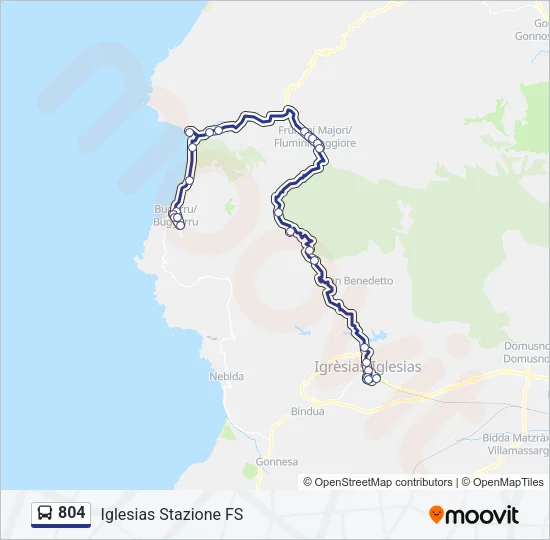 804 Bus Line Map