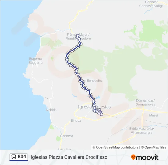 804 Bus Line Map