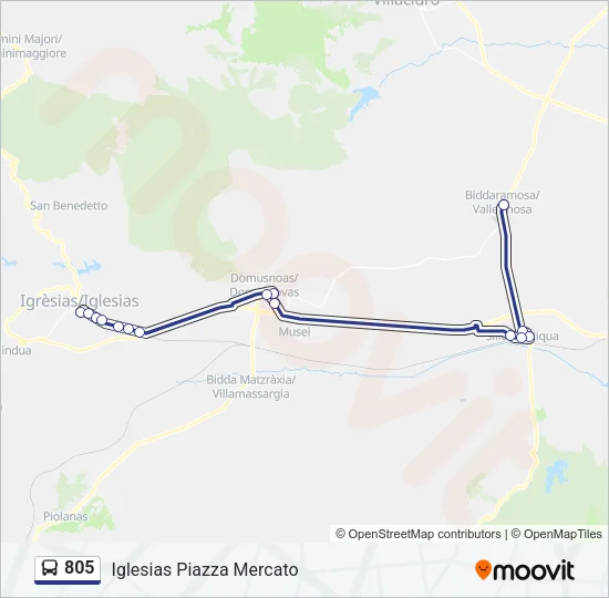 805 Bus Line Map