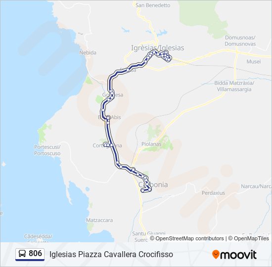 Percorso linea bus 806