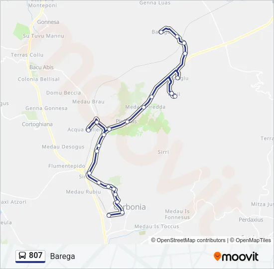 807 Bus Line Map