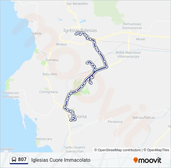 807 Bus Line Map